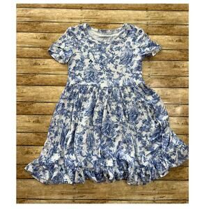 Posh Peanut Briar Blue Toile Bamboo Twirl Dress Size 5/6